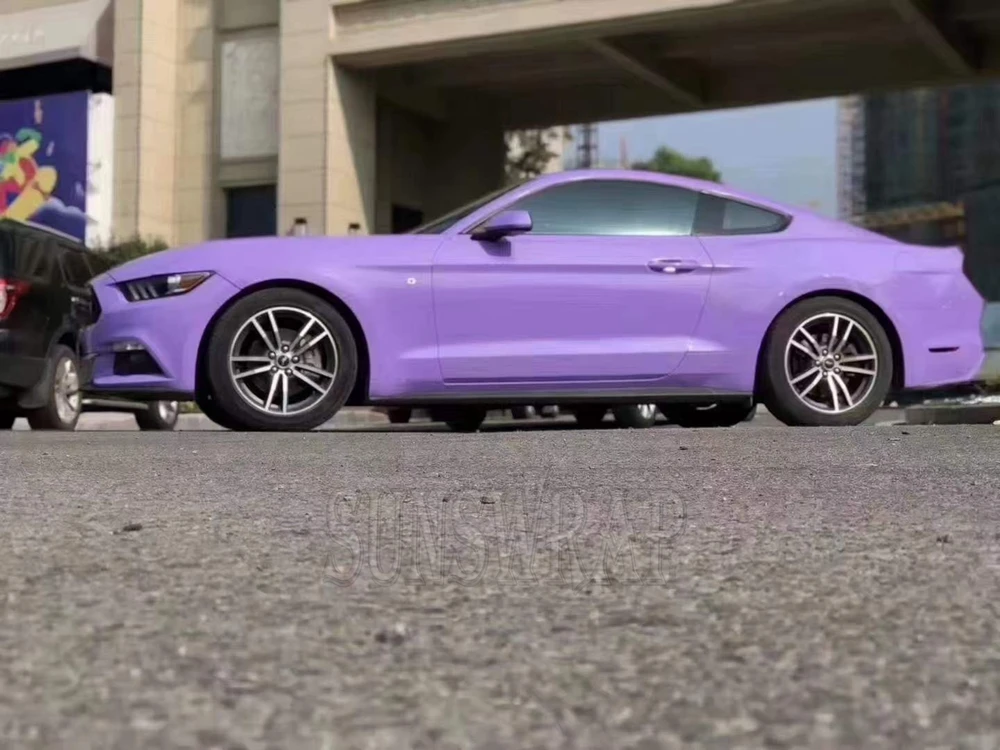 2025 Ultra Glossy Lilac Purple Vinyl Wrap Roll PET Material Air Release Full Body Wrap DIY Kit 5x59ft/roll