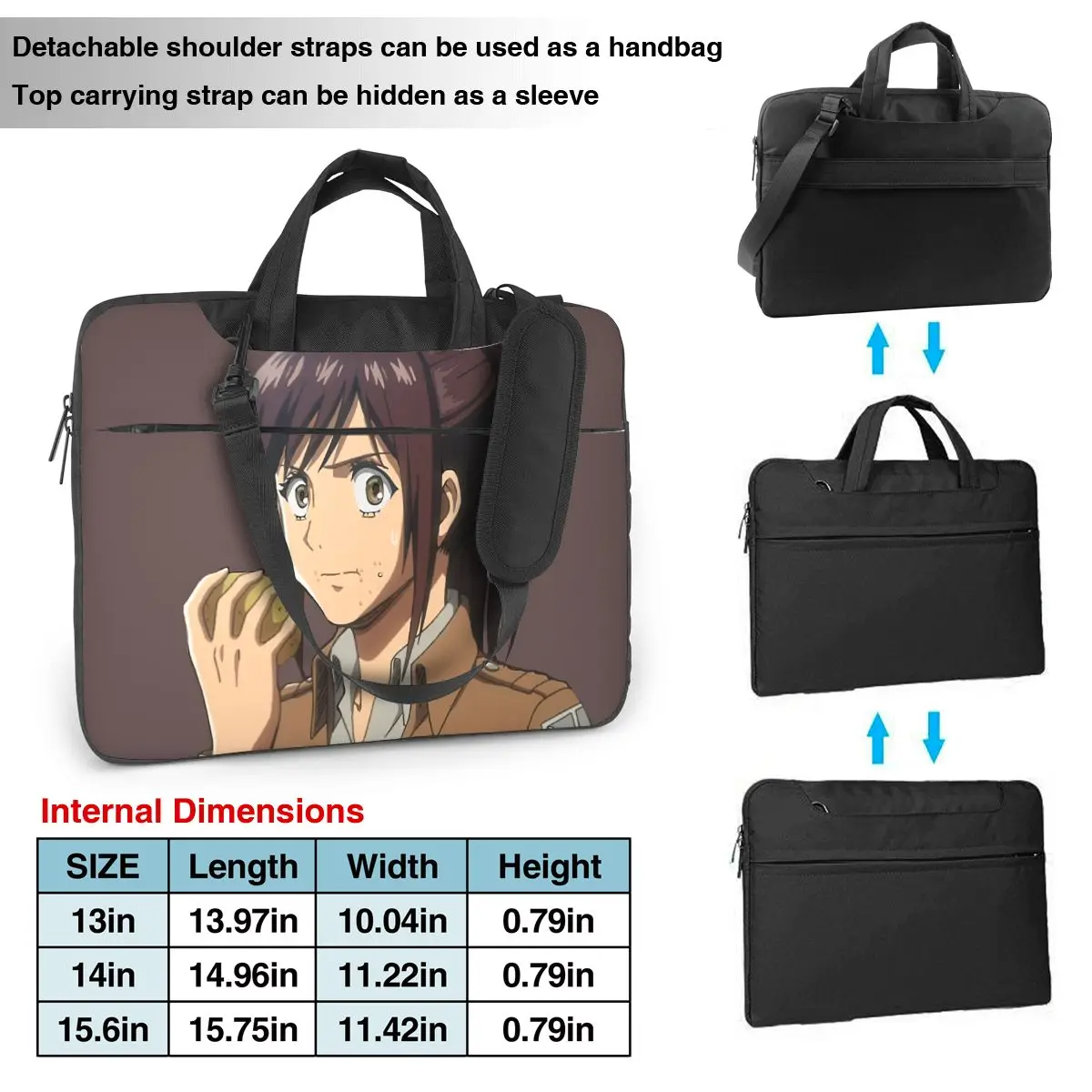 Sasha (Attack On Titan) (1) Laptop Bag Case Protective Vintage Computer Bag Bicycle Crossbody Laptop Pouch