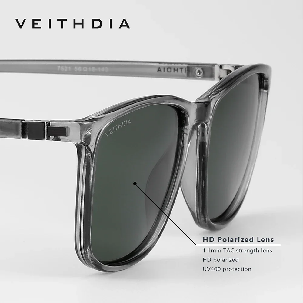VEITHDIA Brand Men Women Sunglasses Unisex Retro TR90 Sunglasses Polarized UV400 Lens Vintage Eyewear Sun Glasses For Male 75221