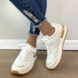 2023 Women Sneakers Platform Shoes PU Leather Patchwork Casual Sport Shoes Ladies Outdoor Running Walking Shoes Zapatillas Mujer