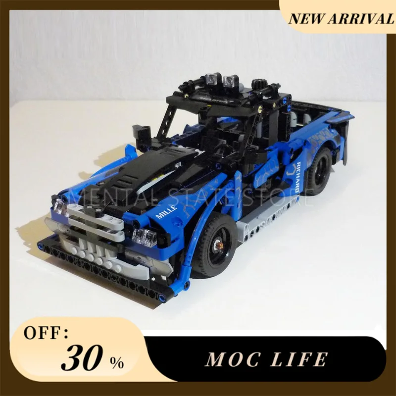 NEW 693PCS Customized MOC Pickup Truck Building Blocks Technology Bricks DIY Creative Assembly Education Toys Holiday Gifts