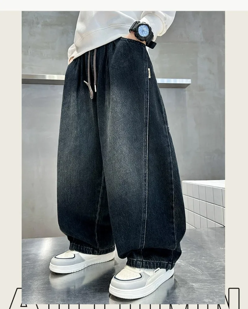 Teenager-Jungen-Jeans UNITIM 2026 Herbst Kinder-Jungen Vielseitige Patchwork-Jeans 4-14 Jahre Junge Jungen Schicke Gerade Hosen – Detail 22