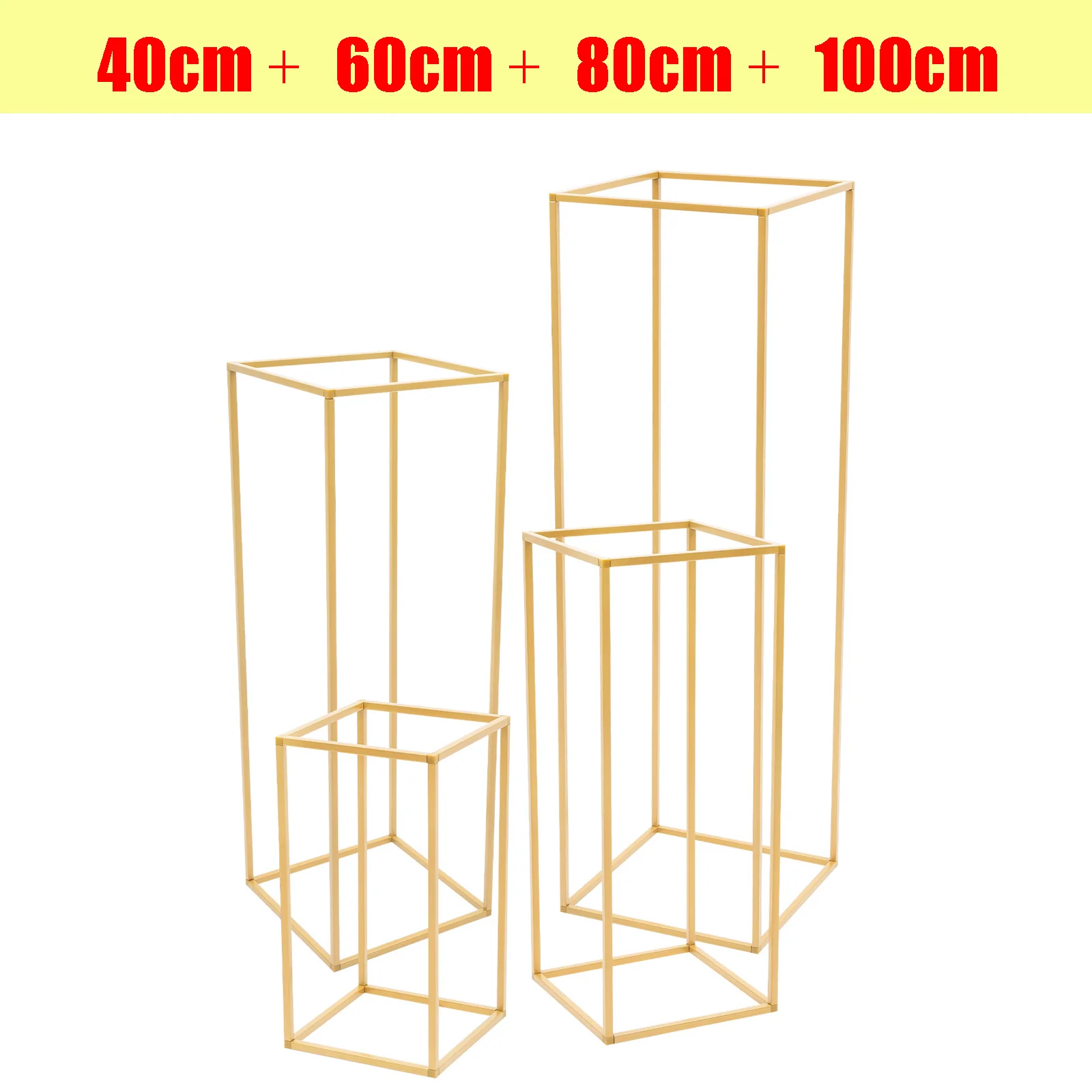 

4 свадебных подставки для цветов различной высоты, металлический напольный набор геометрических ваз, свадебные центральные украшения для стола, высокие украшения для вечеринки