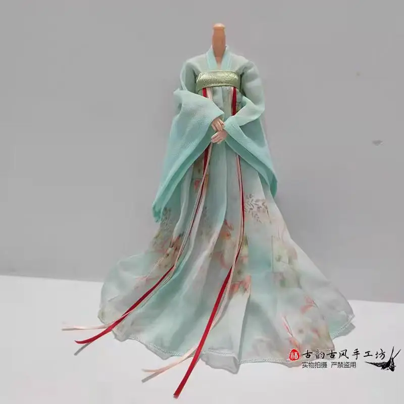 

1/6 Female Dress Hanfu Chinese Ancient Clothes Dress for 12" Figure Toys 30CM Doll Chest size 12cm Waist size 7.5cm