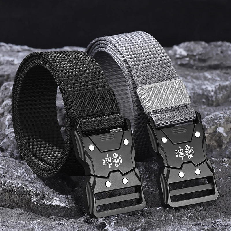 

New Creative Men's Canvas Multifunctional Automatic Buckle Belt Fashionable Men's Outdoor Adventure Tactical Belt Accessories