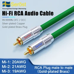 Serost HIFI 99.9999% OFC/OCC Silver-plated Cable RCA Signal Audio Cable FOR CD home theater DSP DAC amplifier car audio earphone