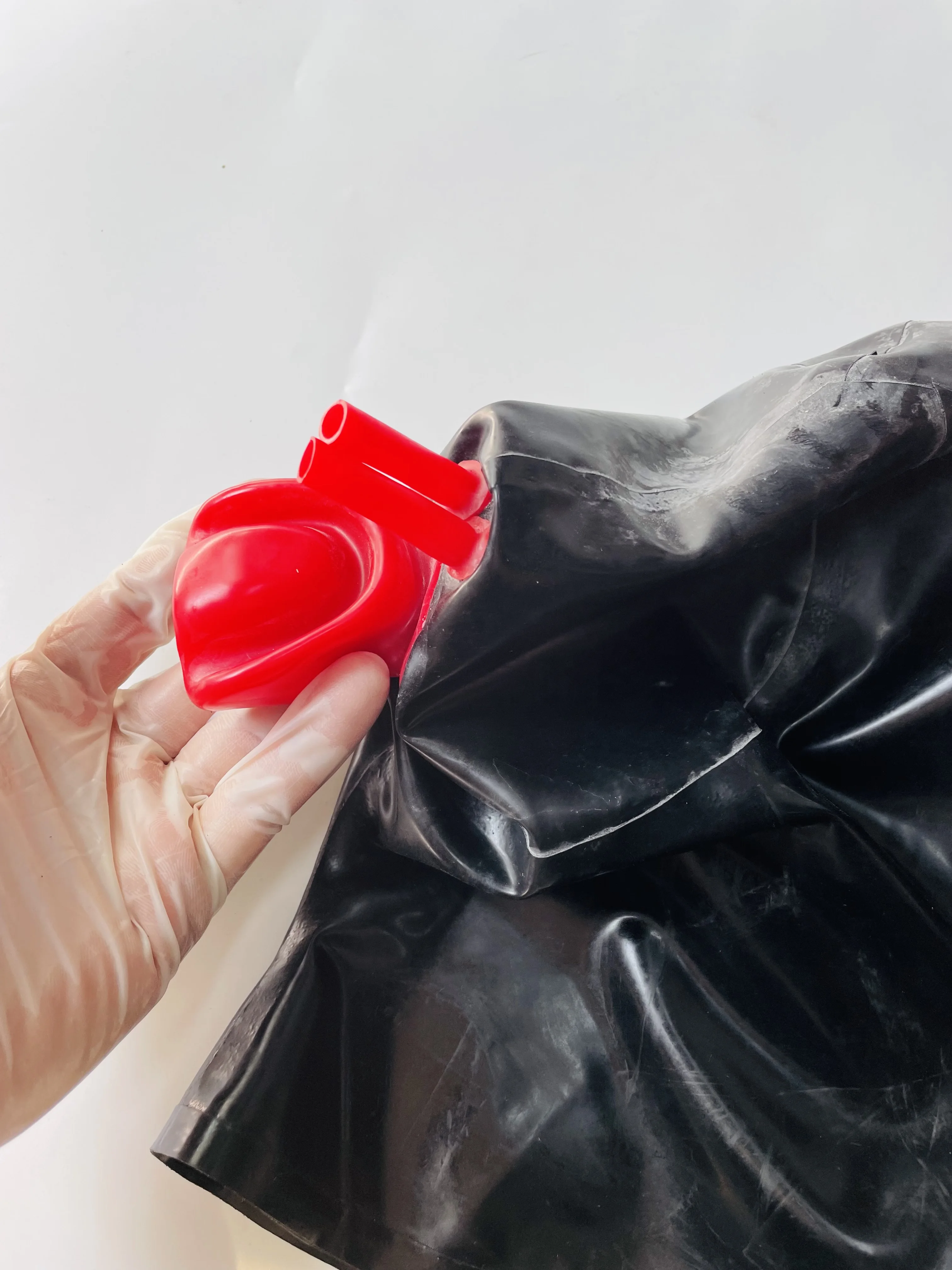 Latex Masker Kap Micropore Ogen Rode Tanden Neus Tube Afsluitbare Zip 0.4Mm