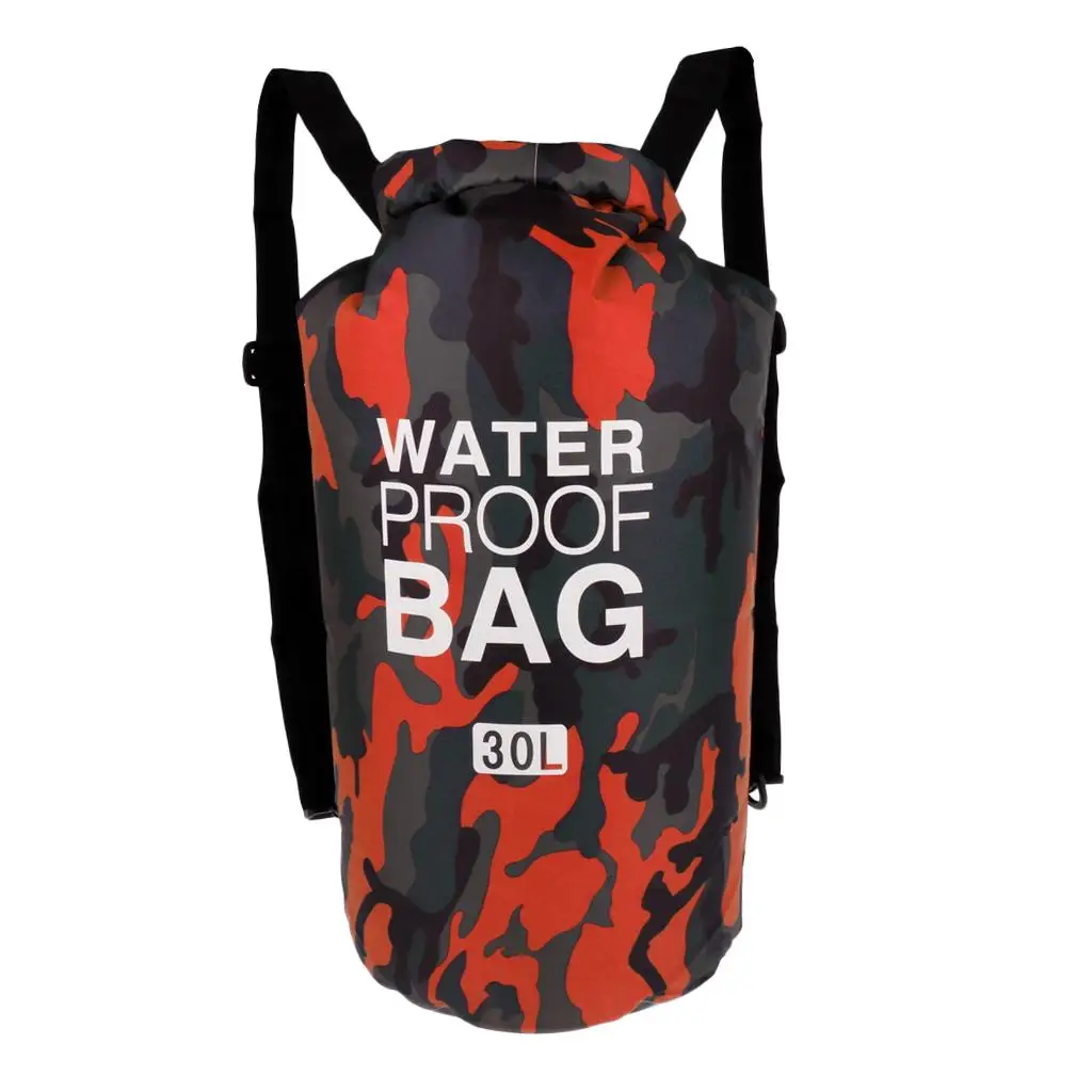 Camo Orange Waterproof Rucksack Roll Top PVC Bag for Boating Kayaking Accessories Outdoor Adventure