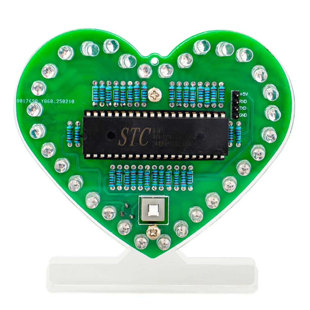 DIY Heart Water Light Circuit Kit Colorful Glow LED Flashing Light Electronic Welding Exercise Handmade Parts DIY Soldering