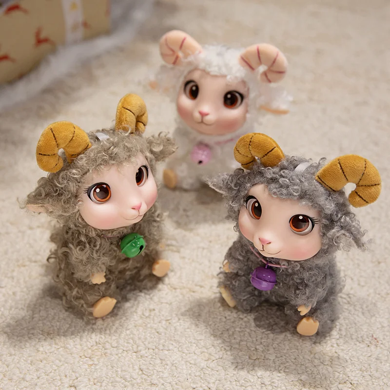 Kawaii Lamb Plush Toy Soft Vinyl Plush Stuffed Animal Goat Pendant Plush Doll Kids Birthday Gifts Dec Random Accessory Color view 3