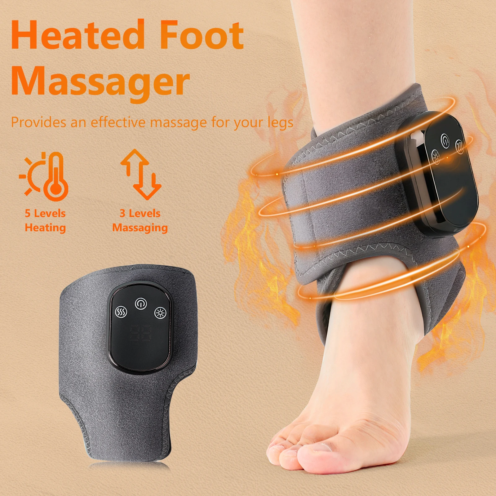 

1/2PCS Foot Ankle Massager Electric Hot Compress Muscle Massagers Joint Brace Protector With 3 Modes Vibration & 5 Gears Heating
