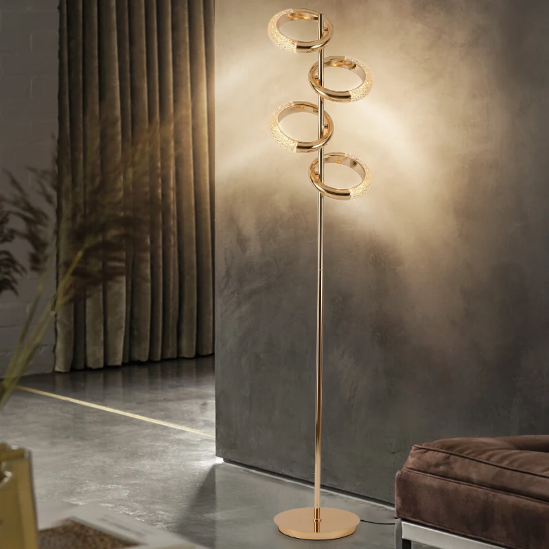 Postmodern Aluminum Floor Lamps Living Room Simple Vertical Led Table Lamp Modern Nordic Designer Night Floor Lights Gold L1293#