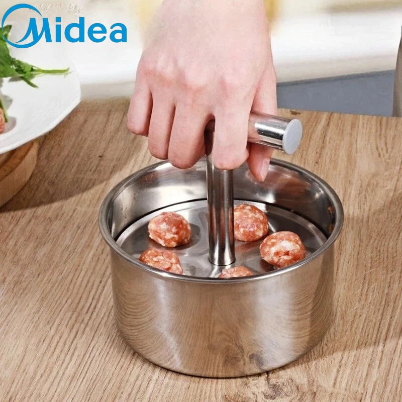 ماكينة صنع كرات اللحم من الفولاذ المقاوم للصدأ متعددة الوظائف من ميديا - مجموعة صنع كرات اللحم DIY لمطابخ المطاعم، مثالية لعجين البسكويت