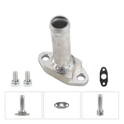 CNSPEED Aluminum Extended Turbo Oil Drain Flange Kit Fit For Garrett GT32 GT40 GT42 T3 T4 Barb Push On For Holset Cummins
