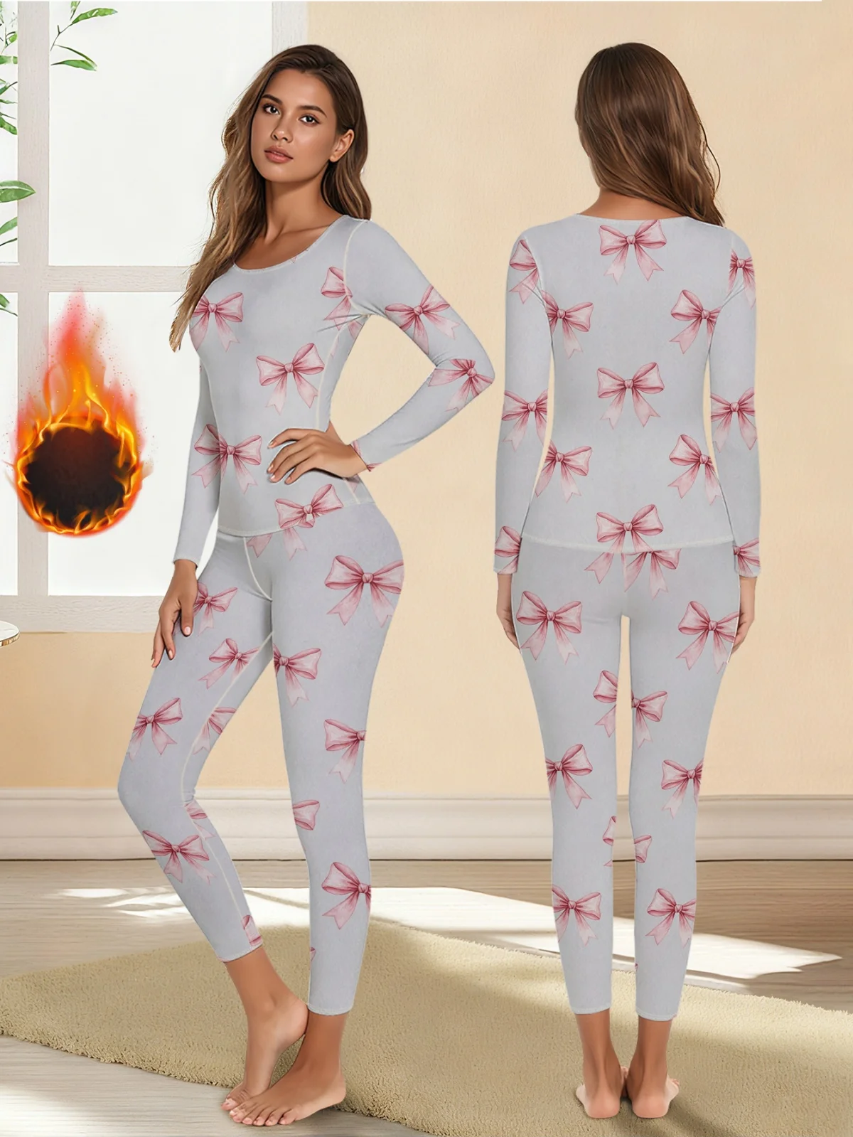 

1 комплект, теплое термобелье, сексуальное женское нижнее белье, длинные кальсоны, женские комплекты в форме, женская термоодежда со средним воротником