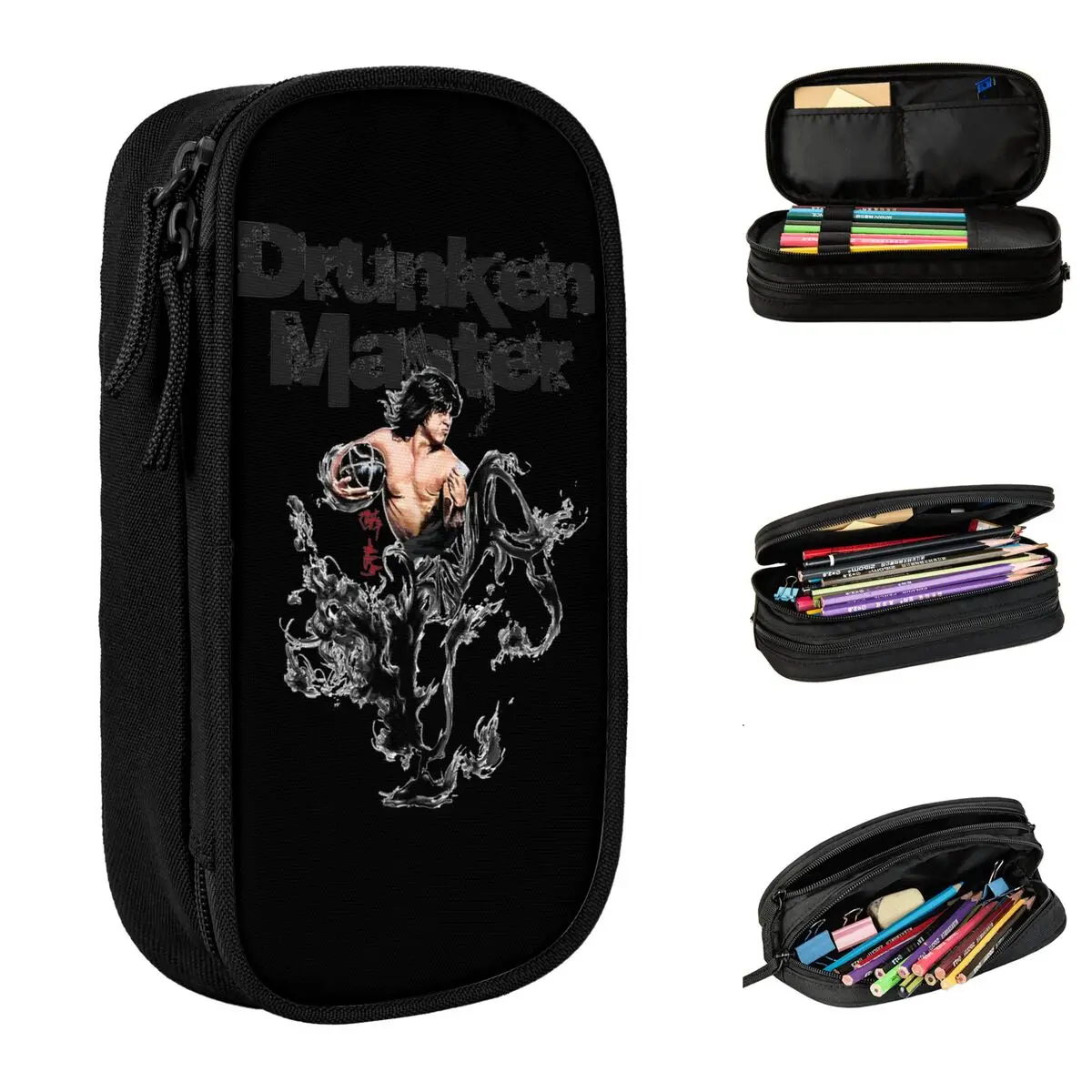 Jackie Chan Kung Fu Drunken Master Merch Pencil Case Large Capacity For School Pencil Case Stationery Amazing Gift