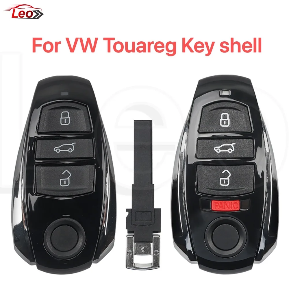 Leo For VW Volkswagen Touareg smart remote key shell 2011 2012 2013 2014 2015 2016 2017 2018 3-4 button With Blade