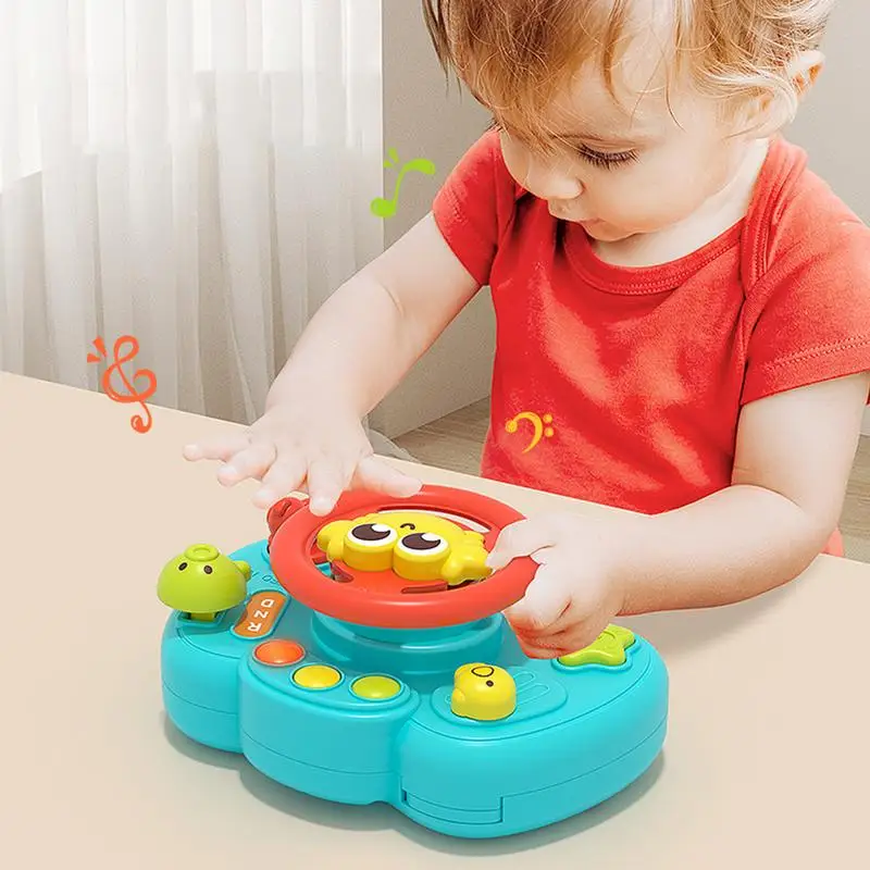 

Steering Wheel Toy Cartoon Crab Interactive Light & Sound Driving Steering Wheel Promotes Hand-Eye Coordination Preschoolers