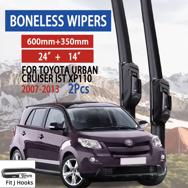 

For Toyota Urban Cruiser ist XP110 2007-2013 Car Windshield Wiper U-type Soft Rubber Frameless Bracketless Car Wipers 24"+14"