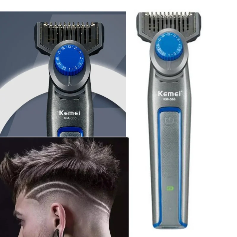 Electric Fade Style Trimmer for Men Precision Clipper for Beard Detail Shaver With 12 Size Guard Comb Face Mustache Hair Razor