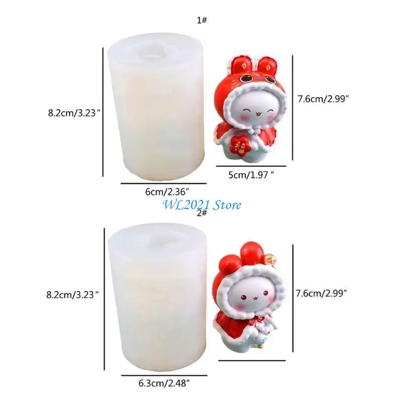 G5GC سيليكون شمعة قوالب الروائح شمعة صنع قالب الأرنب الجبس الجص قالب لصنع الشموع الصابون الديكورات المنزلية #6