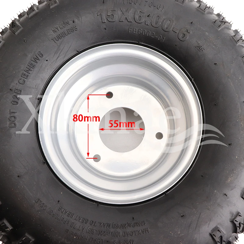 15x6.00-6 Tubeless lastik için çim biçme makinesi golf arabası ATV Buggy arazi aracı Go Kart çiftlik araç tekerlek aksesuarları