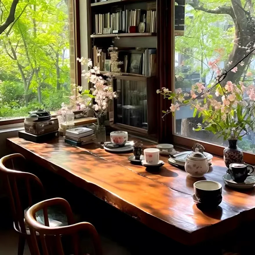 

# Tea Table For Home And Office - New Chinese Style Solid Wood Tea And Office Desk