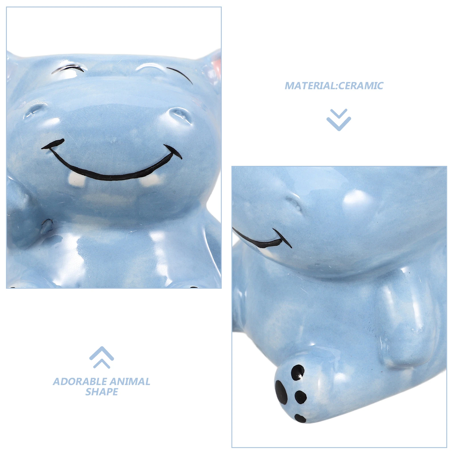 Porta pennelli per trucco in ceramica a forma di ippopotamo Portabicchieri di grande capacità per pennelli da trucco Vanity Desk Home