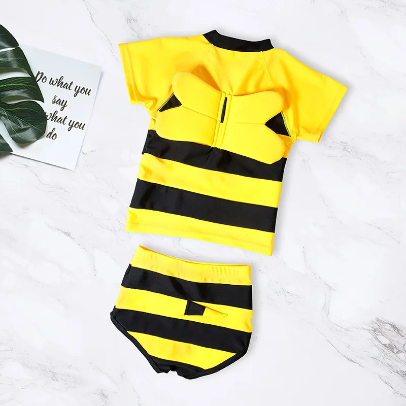 performance Animal Role Play Bee Cosplay Cute Yellow Stripe swimsuit Costume Outfit Funny Kid Halloween