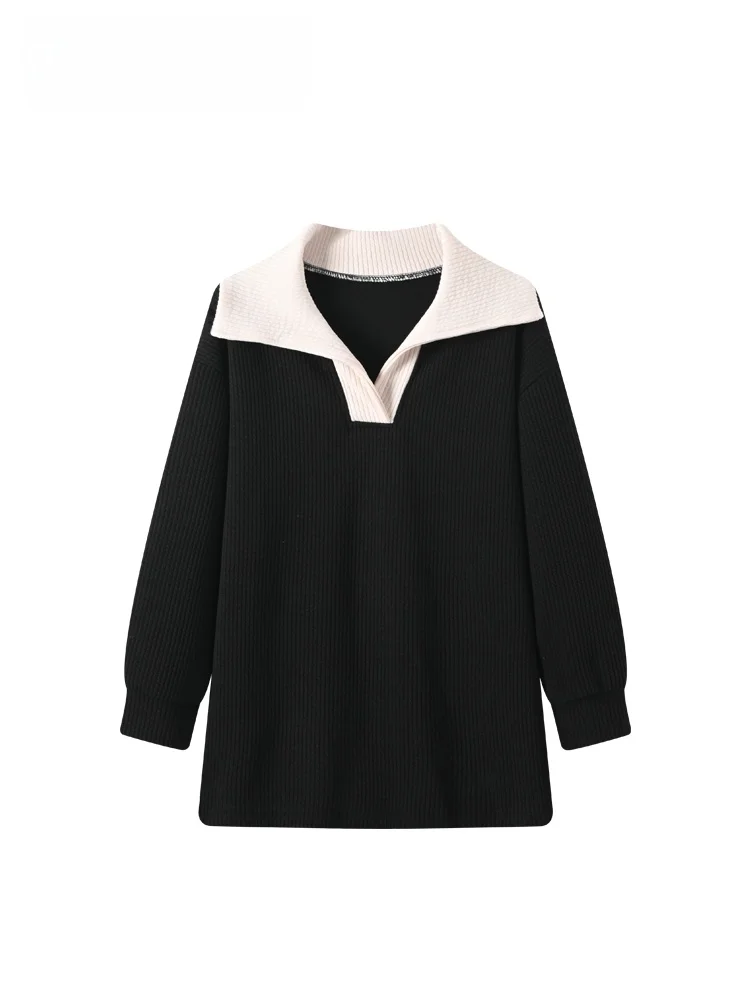 

CaraCLUB plus Size Long Sve Knitted irt Women Early Spring New Sle Lazy Sle Meat Covering Slimming Top