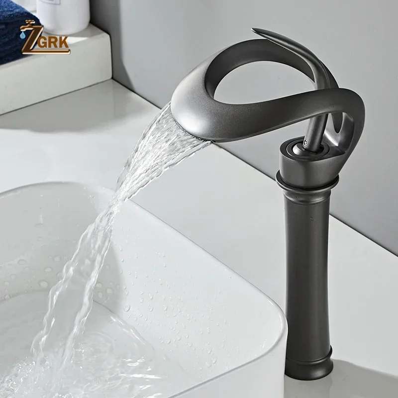 Brass Bathroom Faucet Creative Hot and Cold Sink Water Taps Increased Waterfall Faucet Toilet Above Counter Basin Taps