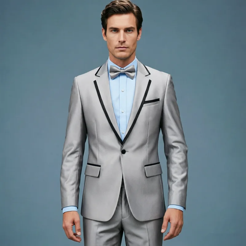 

Модные мужские серебристо-серые смокинги для деловых встреч, свадеб, выпускных вечеров, вечеринок и выступлений на сцене