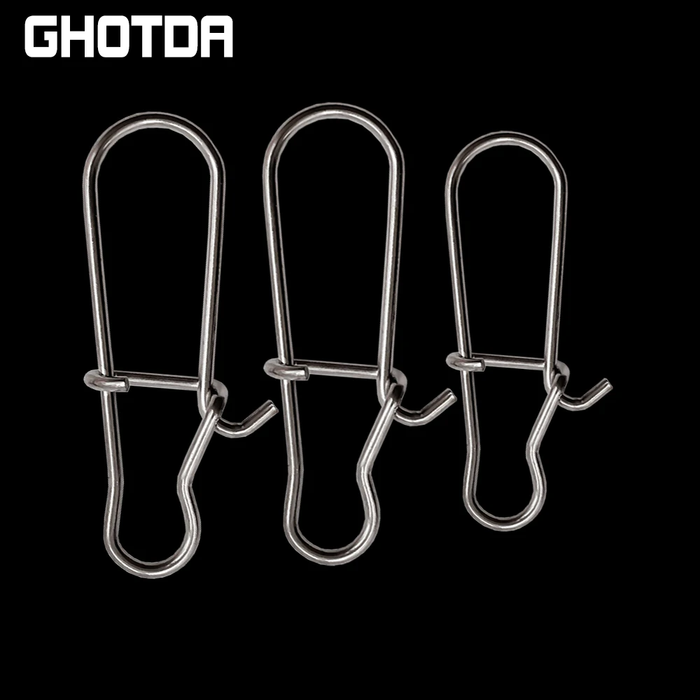 GHOTDA Fly Fishing Accessorie Fishing Connector Swivel Snap Pin Strong Strength 8kg-47kg Fishhook Lure Carabiner Tackle Tool