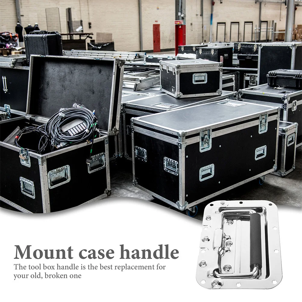 

Electroplated Alloy Toolbox Pull Handle Foldable Replacement Metal Cabinet Handle Heavy Duty Durable Rust Resistant Smooth