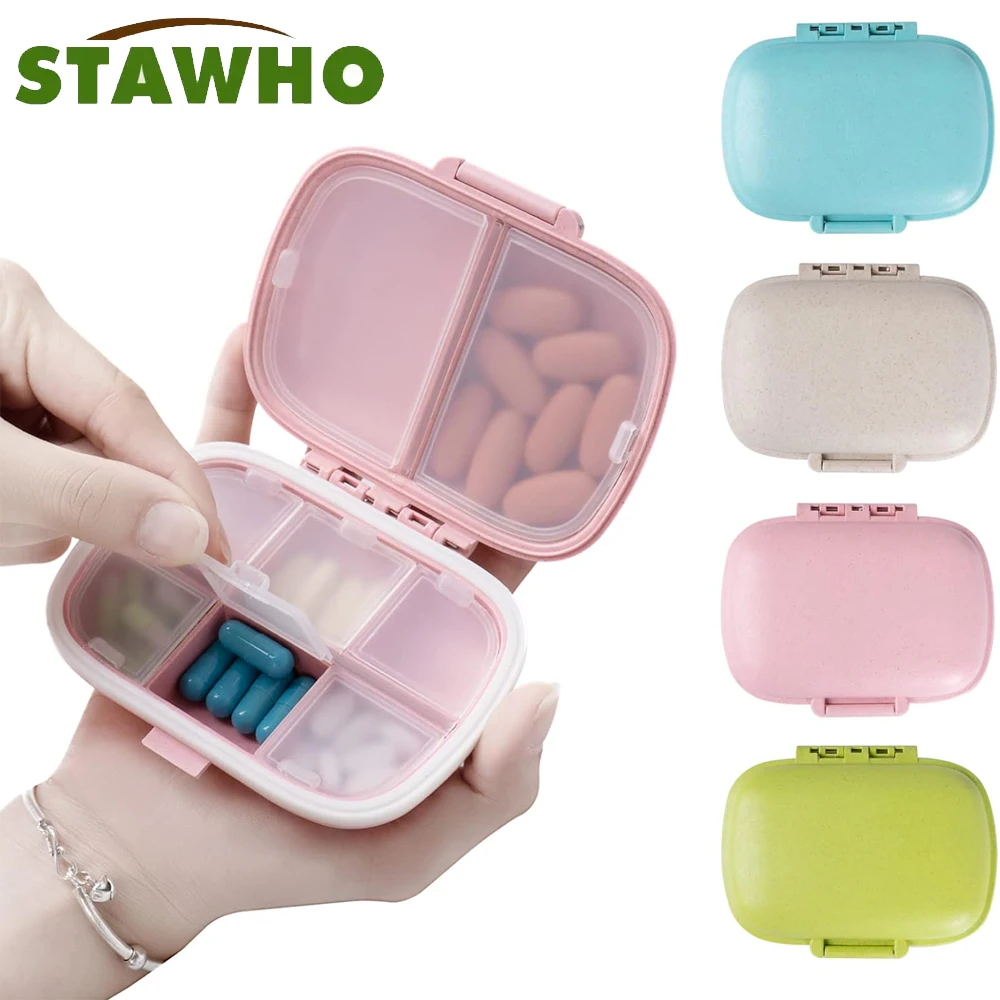 

8 Compartments Travel Pill Organizer, Moisture-Proof Pill Case, Purse Daily Pill Box Portable Medicine Vitamin Holder Containers