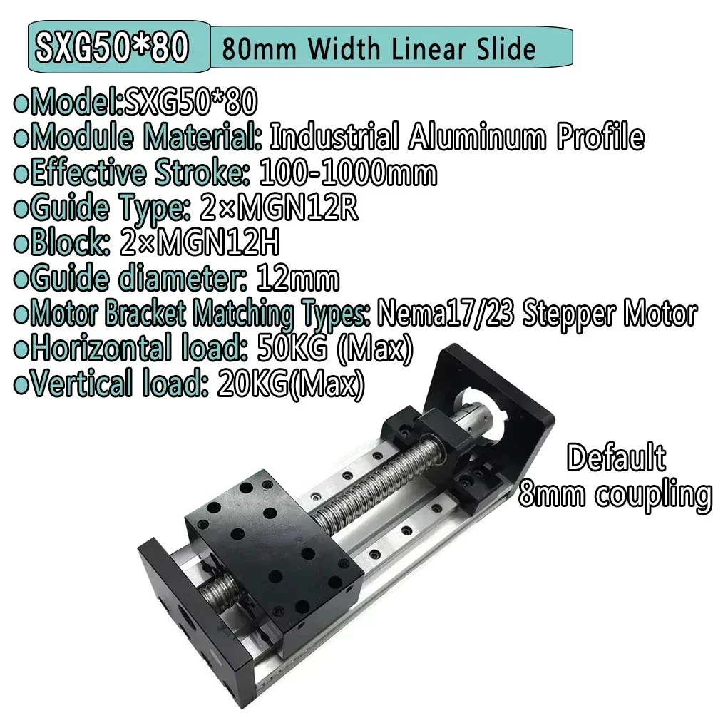 150mm brede, zware uitvoering kogelomloopspindel schuiftafel, dubbele rail lineaire geleidingstafel, mobiele tafel, CNC X Y Z-as gemotoriseerde lineaire stage