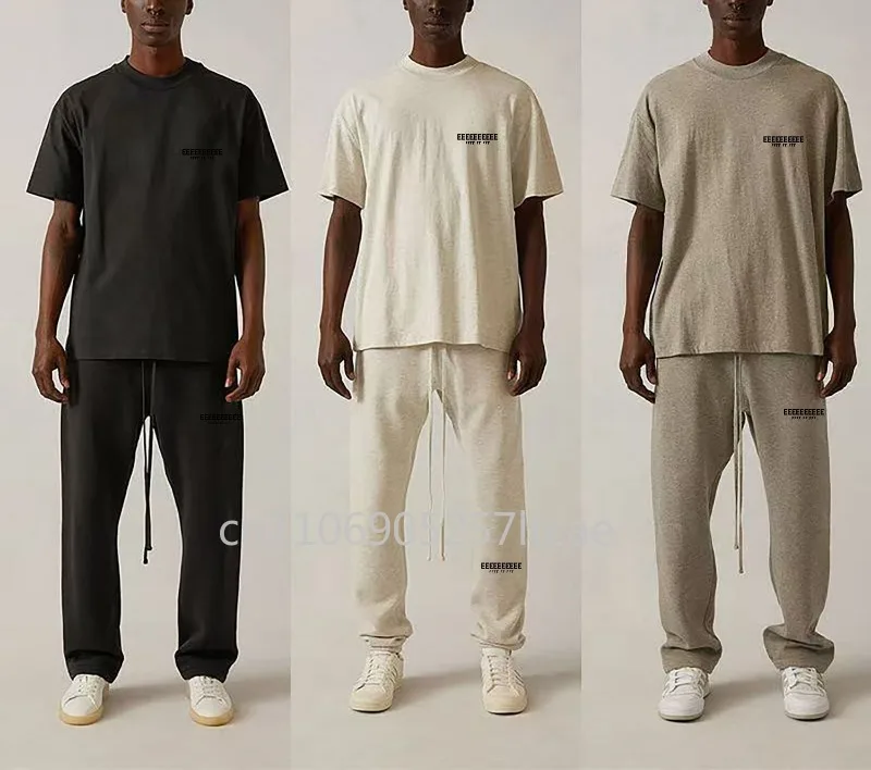 

Сезон 8, модные брендовые мужские комплекты с двойной линией, два ряда, футболки с буквенным логотипом, комплекты SS22, мужские комплекты брюк большого размера