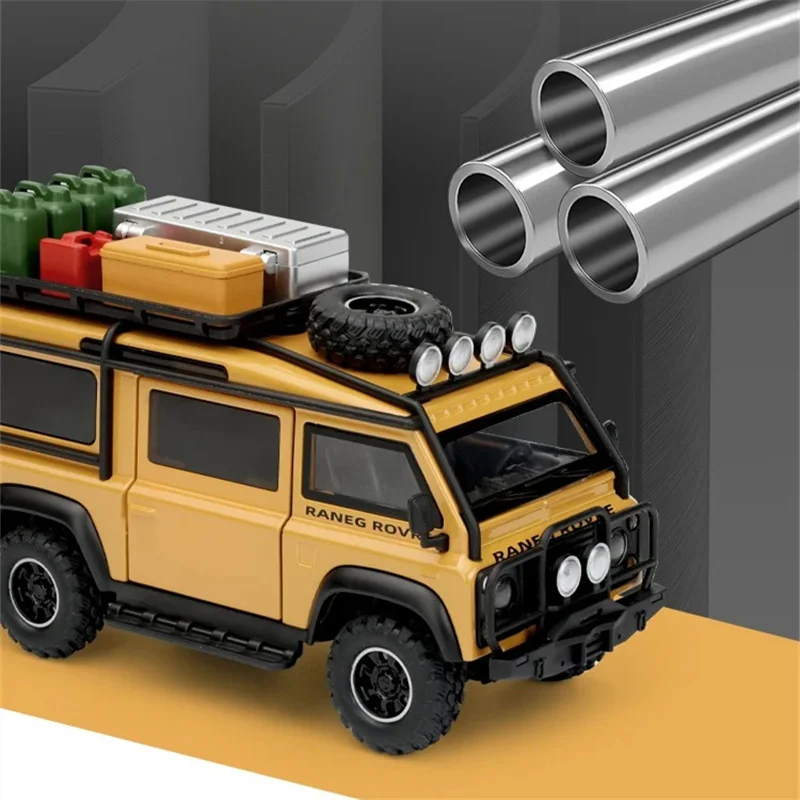 1:32 Land Range Rover Defender Van Alloy Camping Car Model Diecasts Metal Toy Off-Road Vehicles Car Model Sound Light Kids Gifts