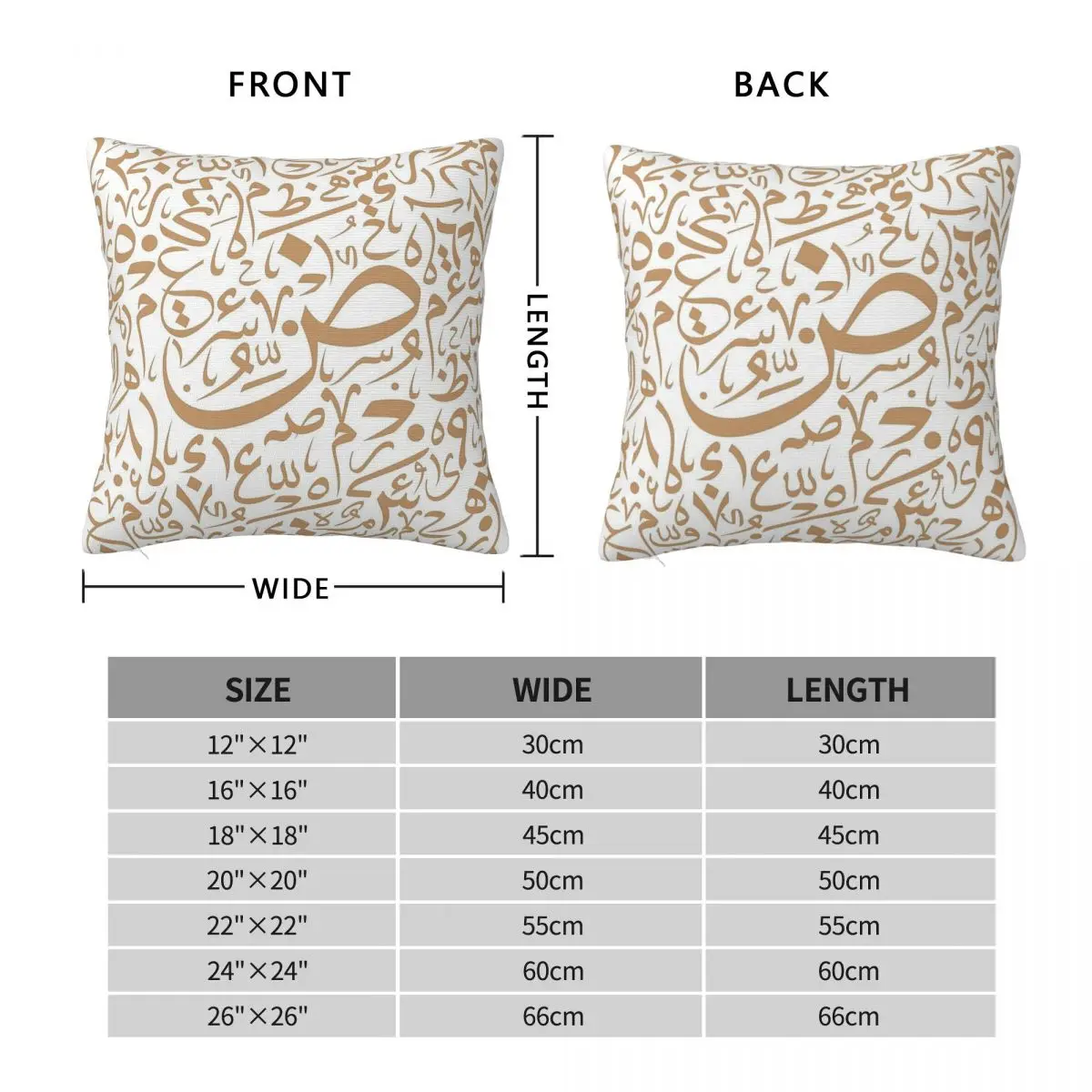 Aesthetic Arabic Typography Pillowcase Polyester Linen Velvet Creative Zip Decorative Throw Pillow Case Car Cushion Cover