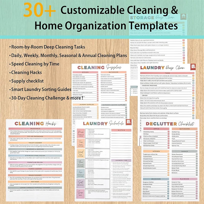 ADHD Cleaning Planner For Adults And Teens - Daily, Weekly & Monthly Cleaning Schedule & Checklist,Reusable Household Organizer