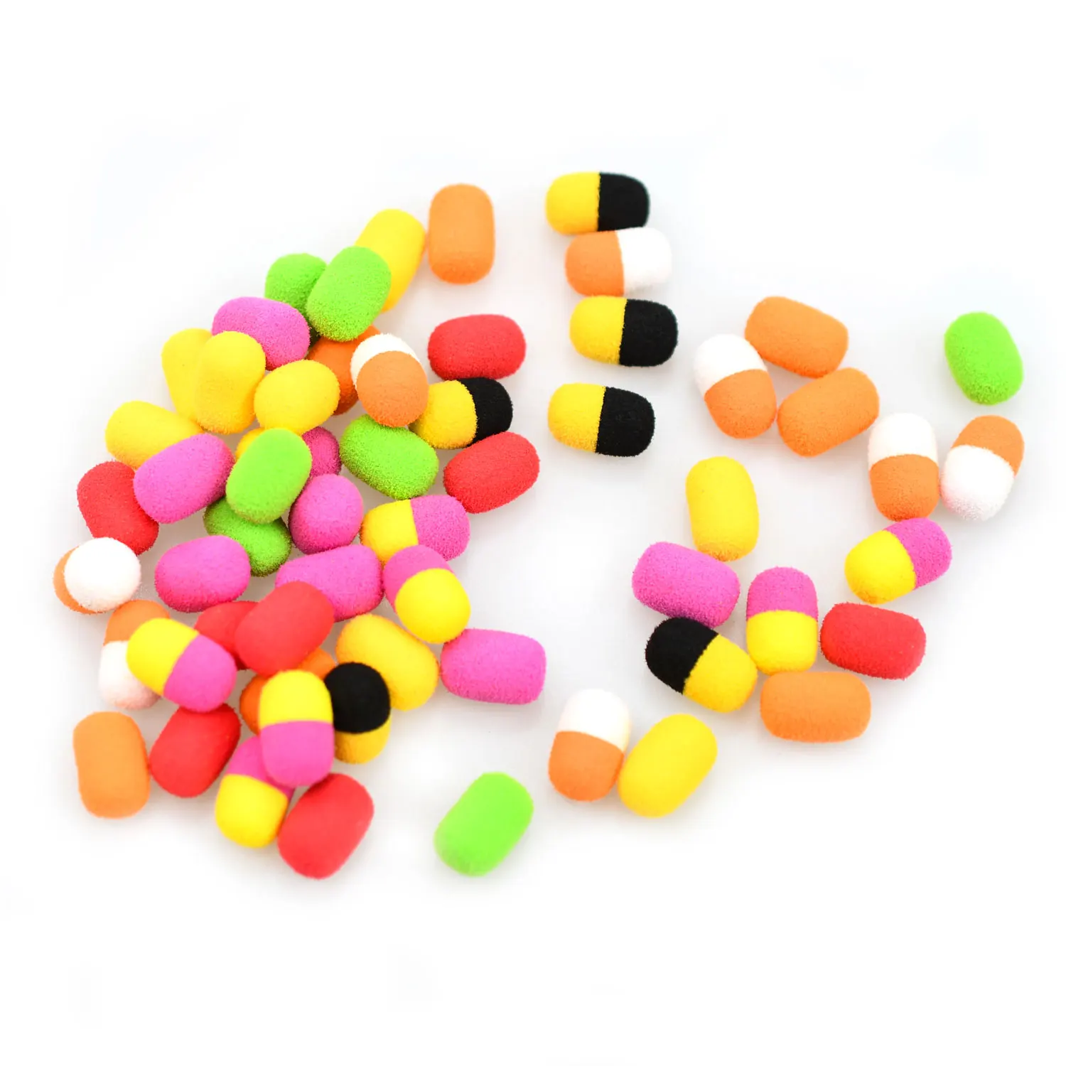 Topranc Fishing Float Beads 33Pcs/Boxed Double Color Foam EVA Beans Reverse Bottom Carp Fishing Accessories