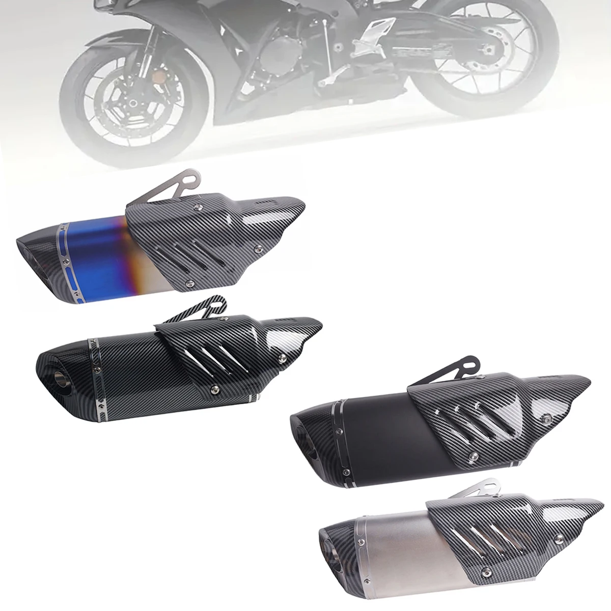 

1PC 51MM caliber stainless steel universal motorcycle exhaust pipe suitable for most motorcycles such as Yamaha