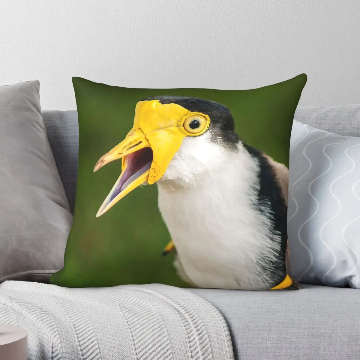 Australian Masked Lapwing Plover Square Pillowcase Polyester Linen Velvet Creative Decor Pillow Home Cushion Cover Wholesale