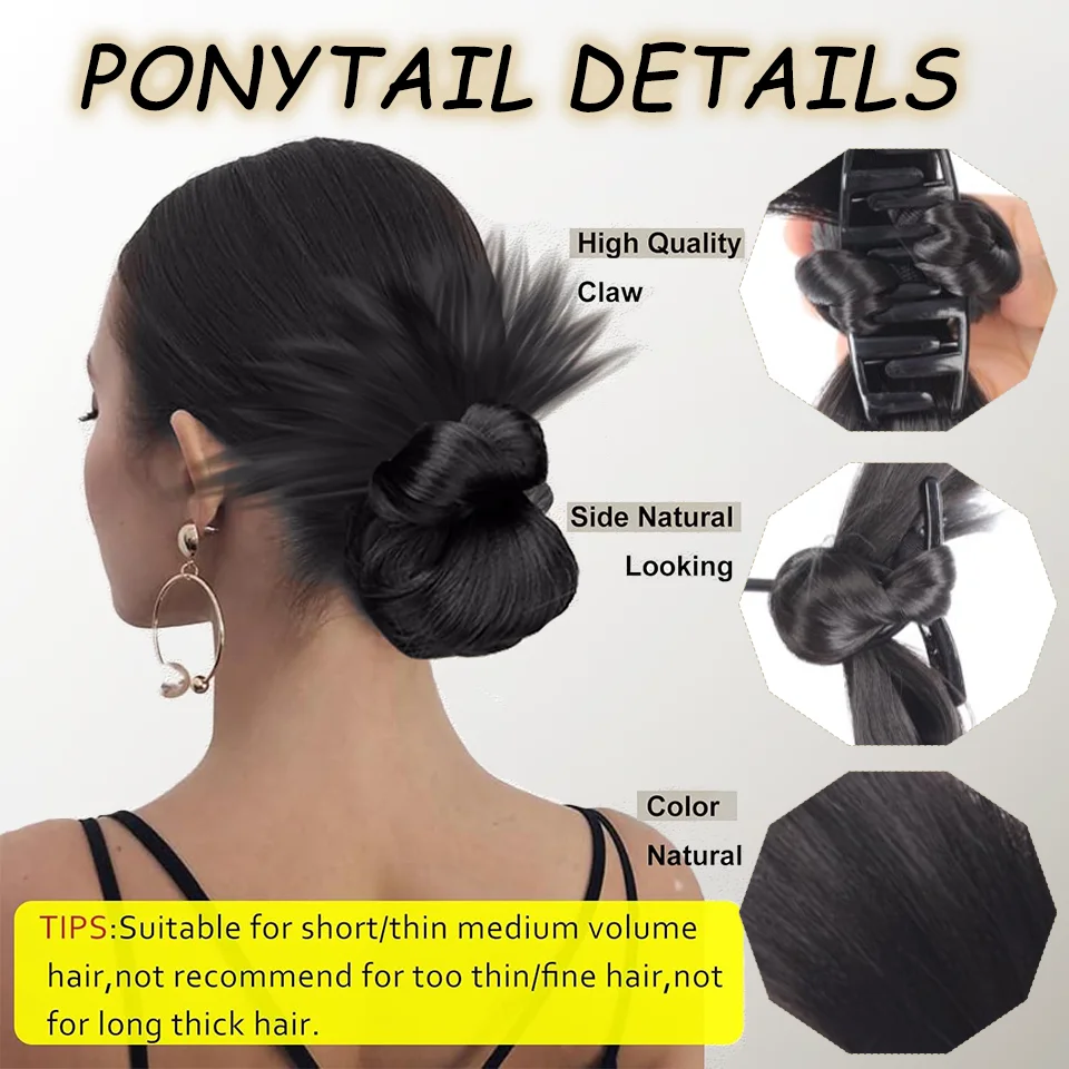 LUPU Synthetic Women'S Messy Bun Hair Piece Claw Clip - Adjustable, For Daily Use Party Cosplay Halloween For Music Festival