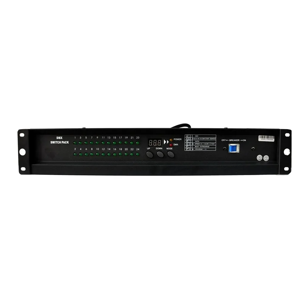 24 Channel Power DMX Switch Pack with XLR 3pins Connect 19Inch Stage Lighting Power Distributor Switch