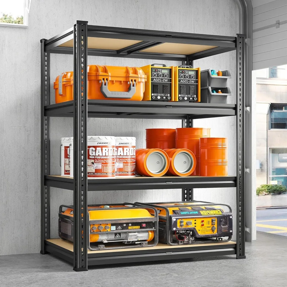 Storage Shelves 4 Tier Garage Shelving Heavy Duty Shelving 1800LBS Adjustable Metal Shelving Units and Storage Rack Shelf