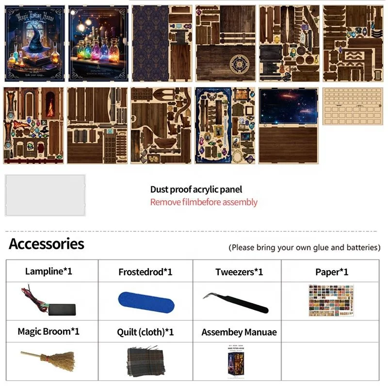 나무로 만든 DIY 미니어처 북눅 키트 수제 DLY 퍼즐 수집품 미니 하우스 핸드메이드 3D 퍼즐 조립 빌딩 모델