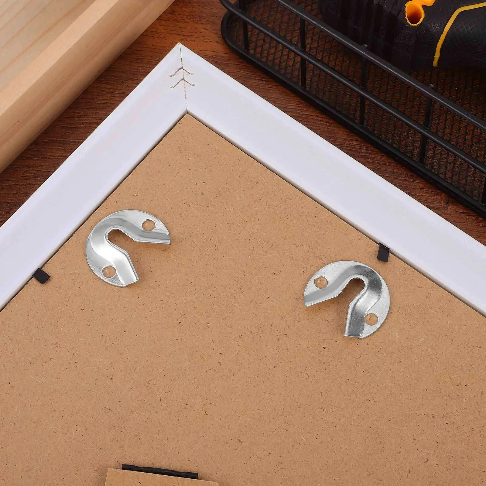 8Pcs Picture Frame Hanging Kit Heavy Duty Iron Keyhole Hangers for Wall Mounting Mirrors Photos Artwork Secure Fasteners
