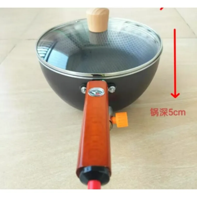 Camping Gas Stove with Non-stick Pan Windproof Portable Camping Picnic Gas Stove for Outdoor Hiking Cooking