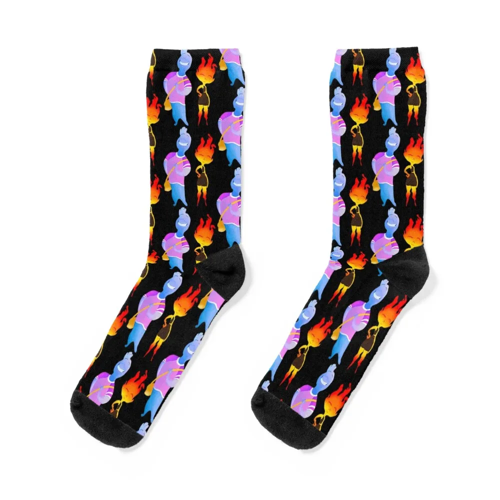 

Elemental Movie Wade & Ember Socks anti slip football cotton fashionable summer Mens Socks Women's